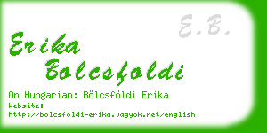 erika bolcsfoldi business card