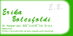 erika bolcsfoldi business card